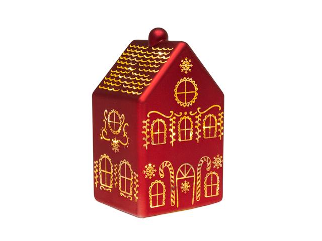 5.7"  LED GLASS HOUSE DECOR (3-STORY - RED)